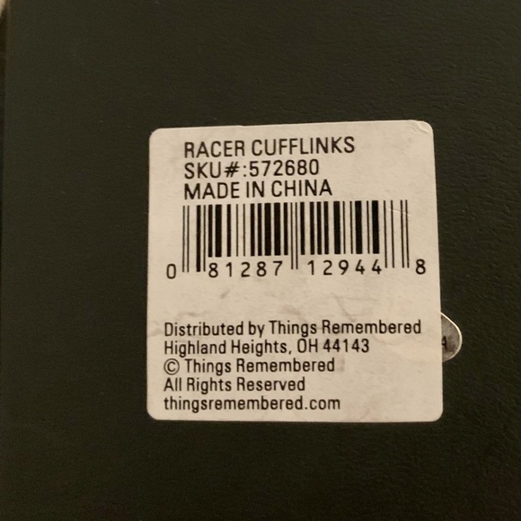 Cufflinks Colibri of London “Racer” Stainless Steel with Mother of Pearl & Onyx - Picture 6 of 6